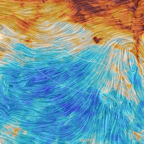 Magnetické pole Mléčné dráhy (60×60°)