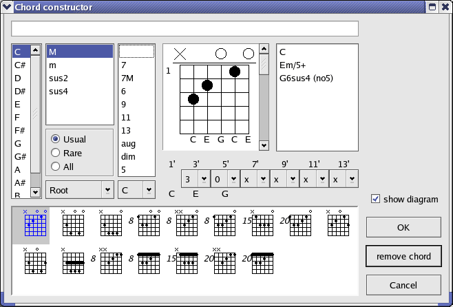 NoteEdit - Akordy